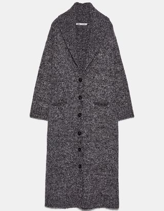 Zara + Long Knit Coat