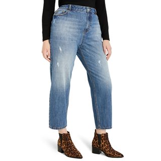 Eloquii + Distressed Nonstretch Mom Jeans