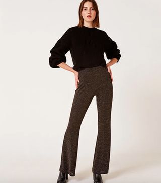 Nobody's Child + Black and Gold Glitter Carrie Flare Trouser