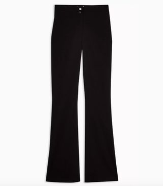 Topshop + Black Stretch Flare Trousers