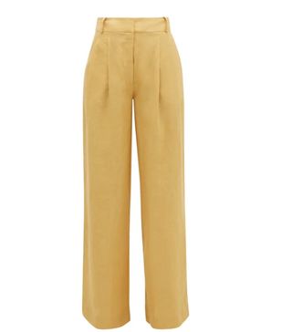 Asceno + Rivello High-Rise Pleated Linen Trousers