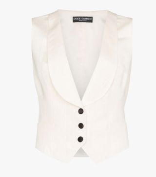 Dolce & Gabbana + Shawl Lapel Buttoned Waistcoat