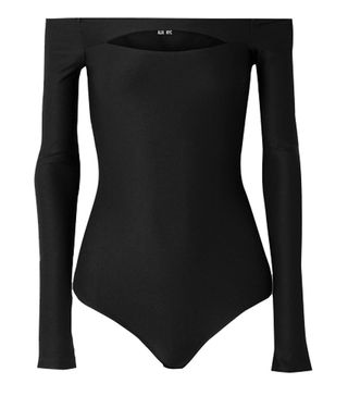 Alix NYV + Vesey Off-the-Shoulder Cutout Stretch-Jersey Thong Bodysuit