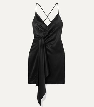 Cushnie + Draped Asymmetric Silk-Charmeuse Mini Dress