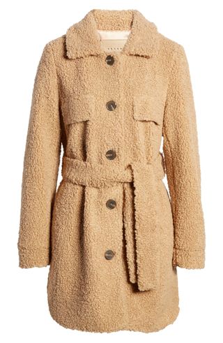 BlankNYC + Toffee Faux Shearling Belted Coat