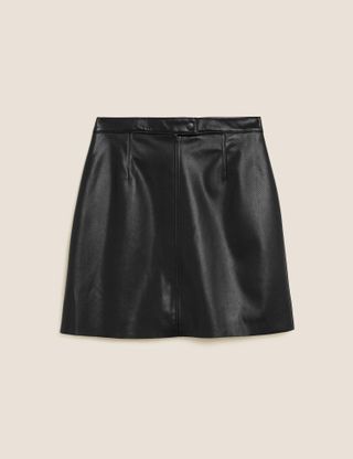 Marks & Spencer + Faux Leather Embossed Mini Skirt