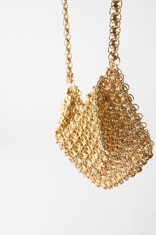 Zara + Metal Mesh Baguette Bag