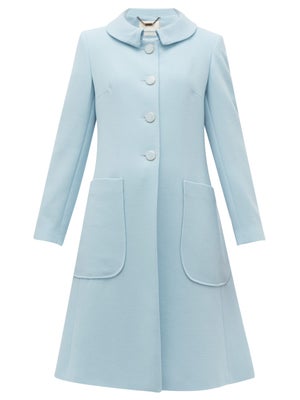 Goat + Parisian Rounded-Collar Wool Coat