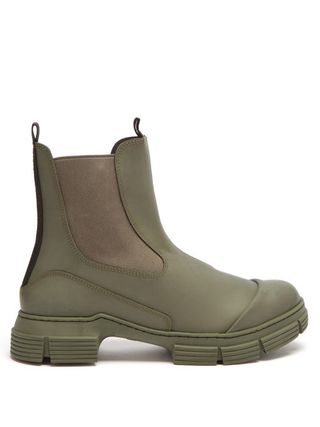 Ganni + Chunky Recycled-Rubber Chelsea Boots