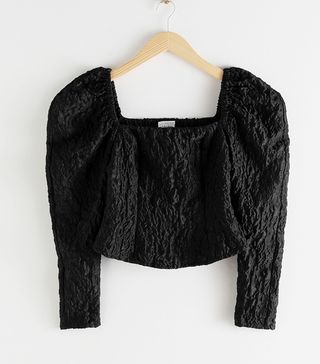 & Other Stories + Square Neck Jacquard Top