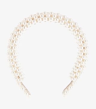 Shrimps + Antonia Beaded Headband in Cream