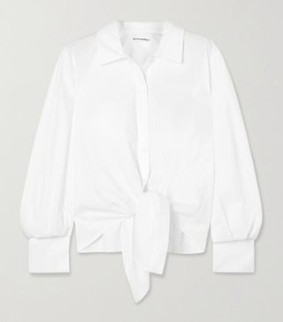 Reformation + Hansen Tie-Detailed Recycled Cotton Shirt