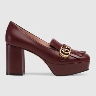 Gucci + Leather Heeled Loafers