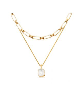 Missoma + Gold Aegis Moon Necklace Set