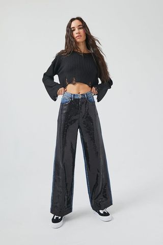 BDG + High-Waisted Wide Leg Jean