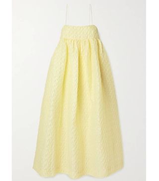 Cecilie Bahnsen + Beth Oversized Gathered Linen-Blend Cloqué Midi Dress
