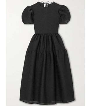 Cecilie Bahnsen + Katja Tiered Cloqué Midi Dress