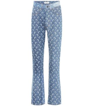 Marine Serre + Printed High-Rise Jeans