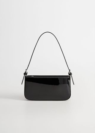 Mango + Patent Leather Baguette Bag
