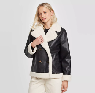 Who What Wear x Target + Long Sleeve Sherpa Trim Oversized Jacket