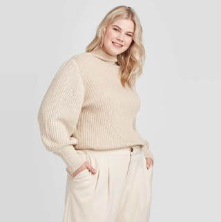 Who What Wear x Target + Mock Turtleneck Chunky Knit Pullover Sweater