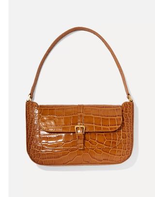 By Far + Miranda Croc-Effect Leather Shoulder Bag