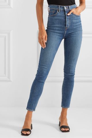 Re/Done + Originals Ultra High-Rise Ankle Crop Skinny Jeans