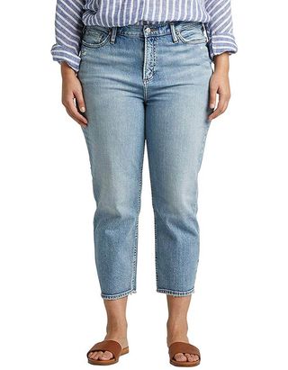 Silver Jeans Co + Frisco High-Rise Vintage Straight Crop Jeans