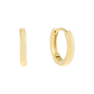 Adinas Jewels + Plain Ring Huggie Earring