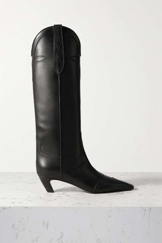 Khaite + Dallas Leather Knee Boots