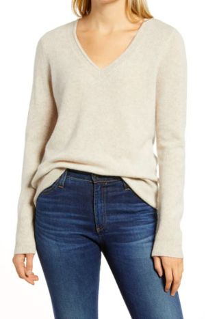 Halogen + V-Neck Cashmere Sweater