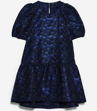 Zara + Voluminous Jacquard Dress