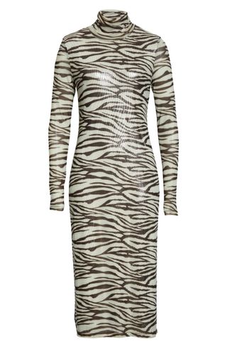Staud + Brae Tiger Stripe Long Sleeve Midi Dress