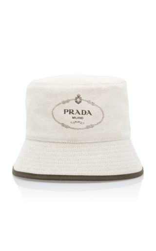 Prada + Printed Linen Bucket Hat