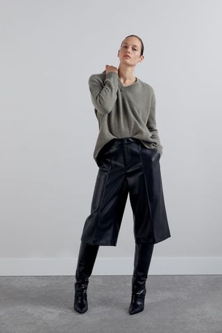 Zara + Faux Leather Shorts
