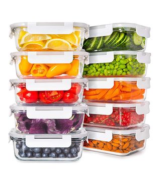 Prep Naturals + Glass Food Storage Containers with Lids