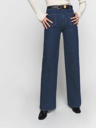 Reformation + Alyssa High Rise Wide Leg Long Jeans