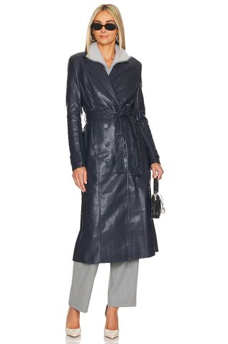 Bardot + Vegan Leather Trench Coat