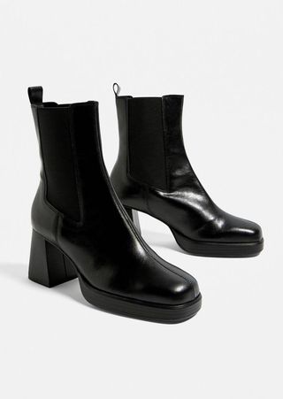 Urban Outfitters + Faux Leather Block Heel Chelsea Boot