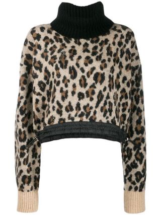 Sacai + Leopard Roll Neck Sweater