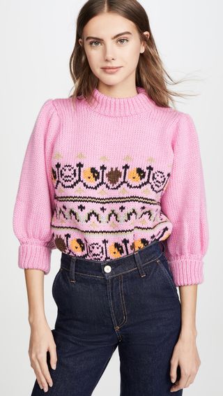Ganni + Hand Knit Wool Sweater