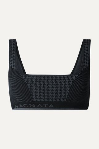 Nagnata + + The Woolmark Company Houndstooth Technical Stretch-Knit Sports Bra
