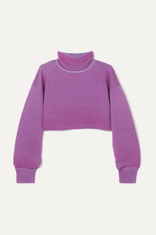 Nagnata + + Net Sustain Cropped Ribbed Organic Cotton Sweater