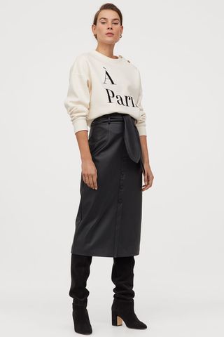H&M + Faux Leather Skirt
