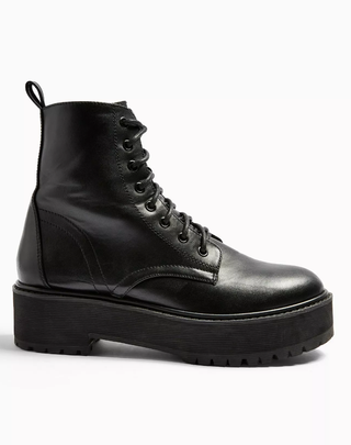 Topshop + Considered Oslo Vegan Black Chunky Lace Up Boots