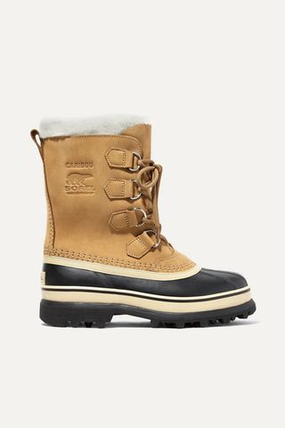 Sorel + Whistler Rubber and Wool-Trimmed Waterproof Nubuck Boots