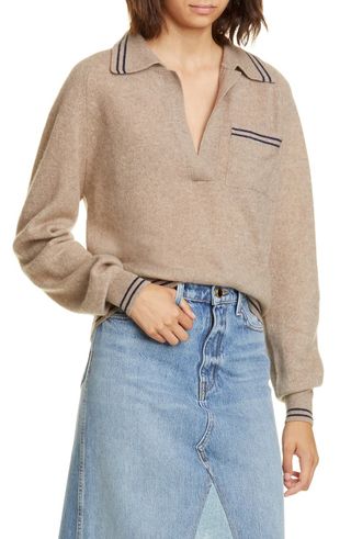 Khaite + Ellen Cashmere Polo Sweater