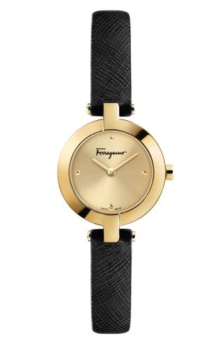 Salvatore Ferragamo + Miniature Leather Strap Watch