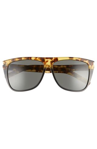 Saint Laurent + 59mm Flat Top Sunglasses