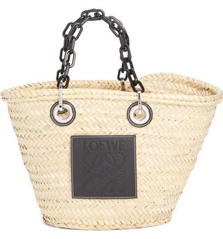 Loewe + Chain Handle Woven Palm Market Basket
